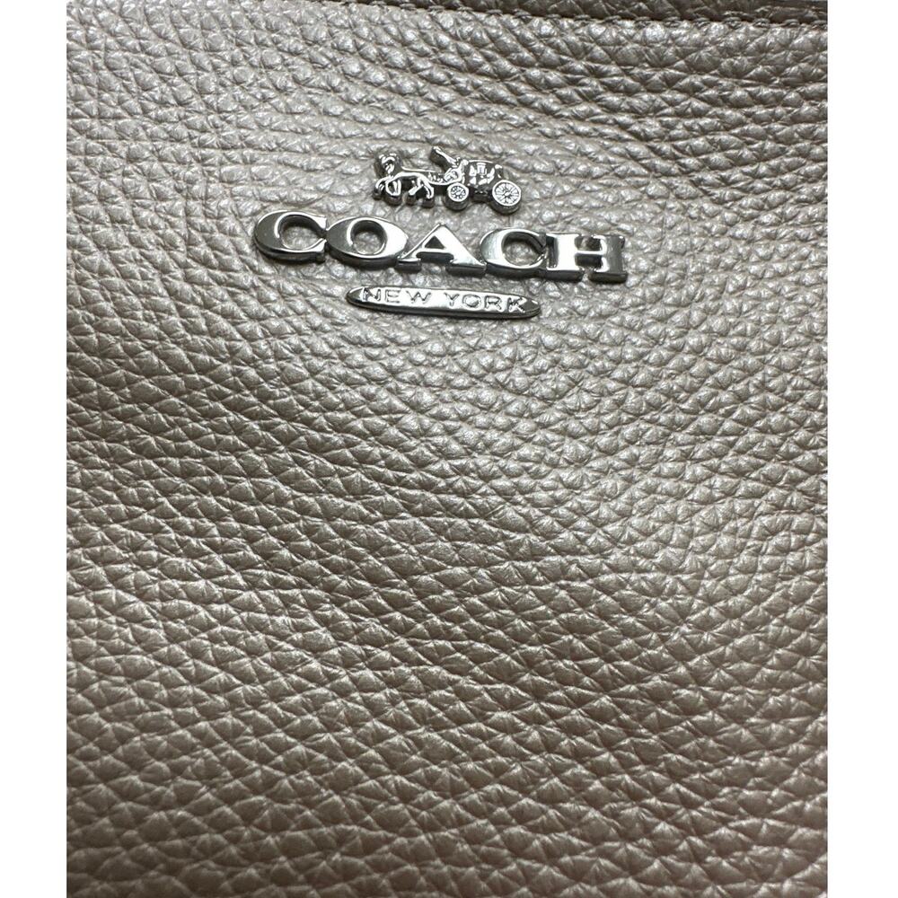 Coach Ava Tote F38878 Metallic Pebble Leather Snake Trim Zip Bag - Picture 7 of 10